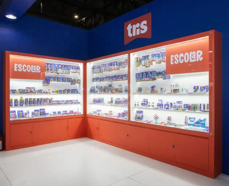 Expositor de produtos Tris em evento